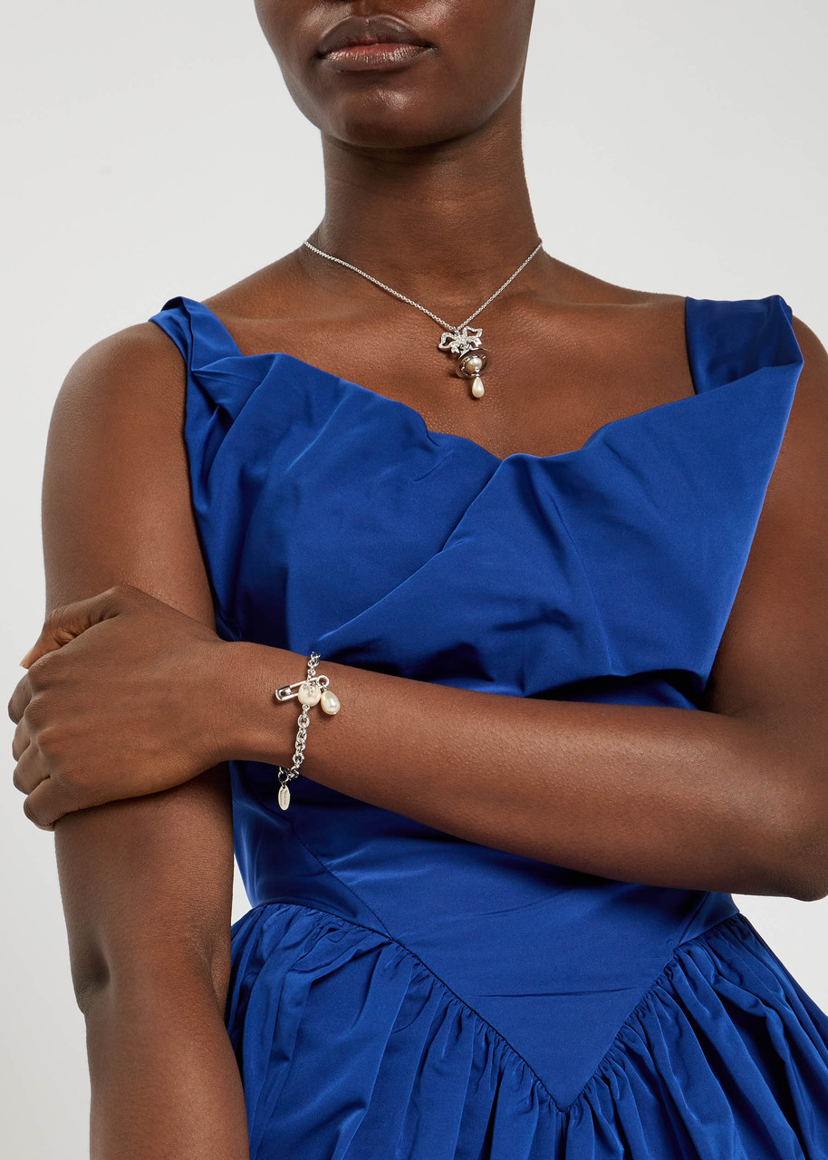 Vivienne Westwood Claude Small Safety-pin Bracelet In Metallic
