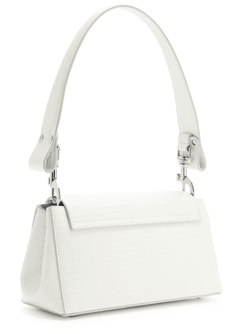 Vivienne Westwood Hazel Medium Crocodile-effect Leather Shoulder Bag In White