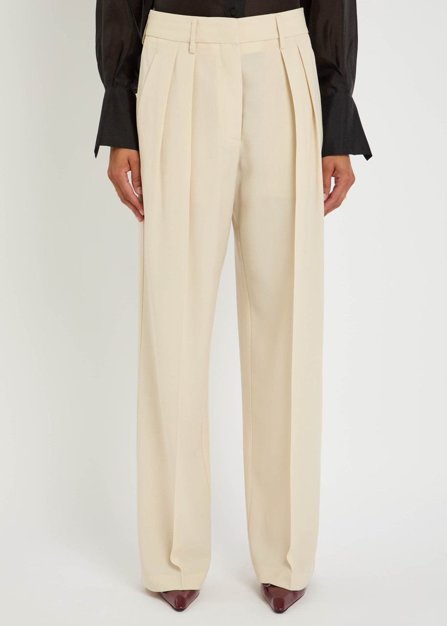 Forte Forte Forte_forte Pleated Woven Trousers In White