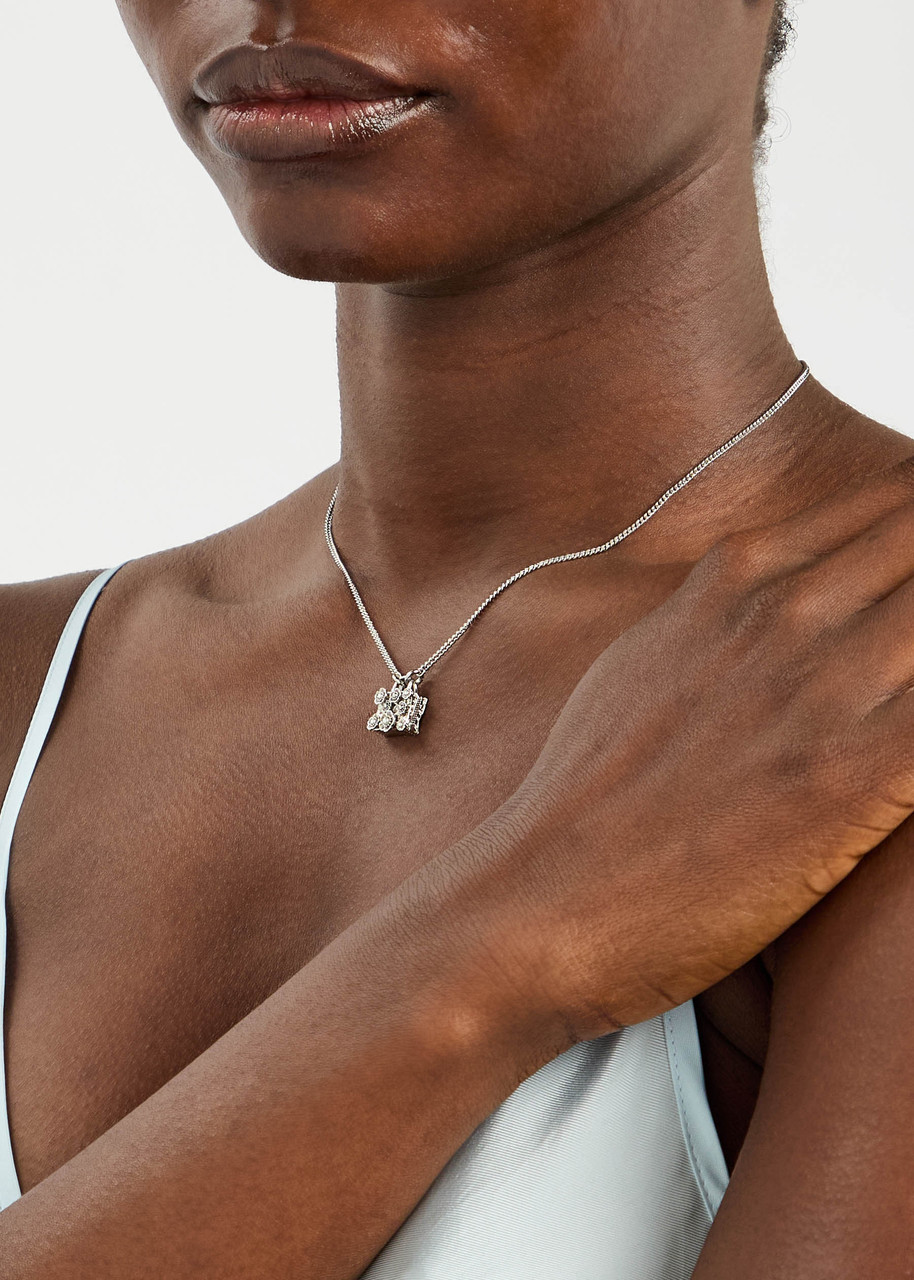 Coach Rogue Bag Necklace In Silver