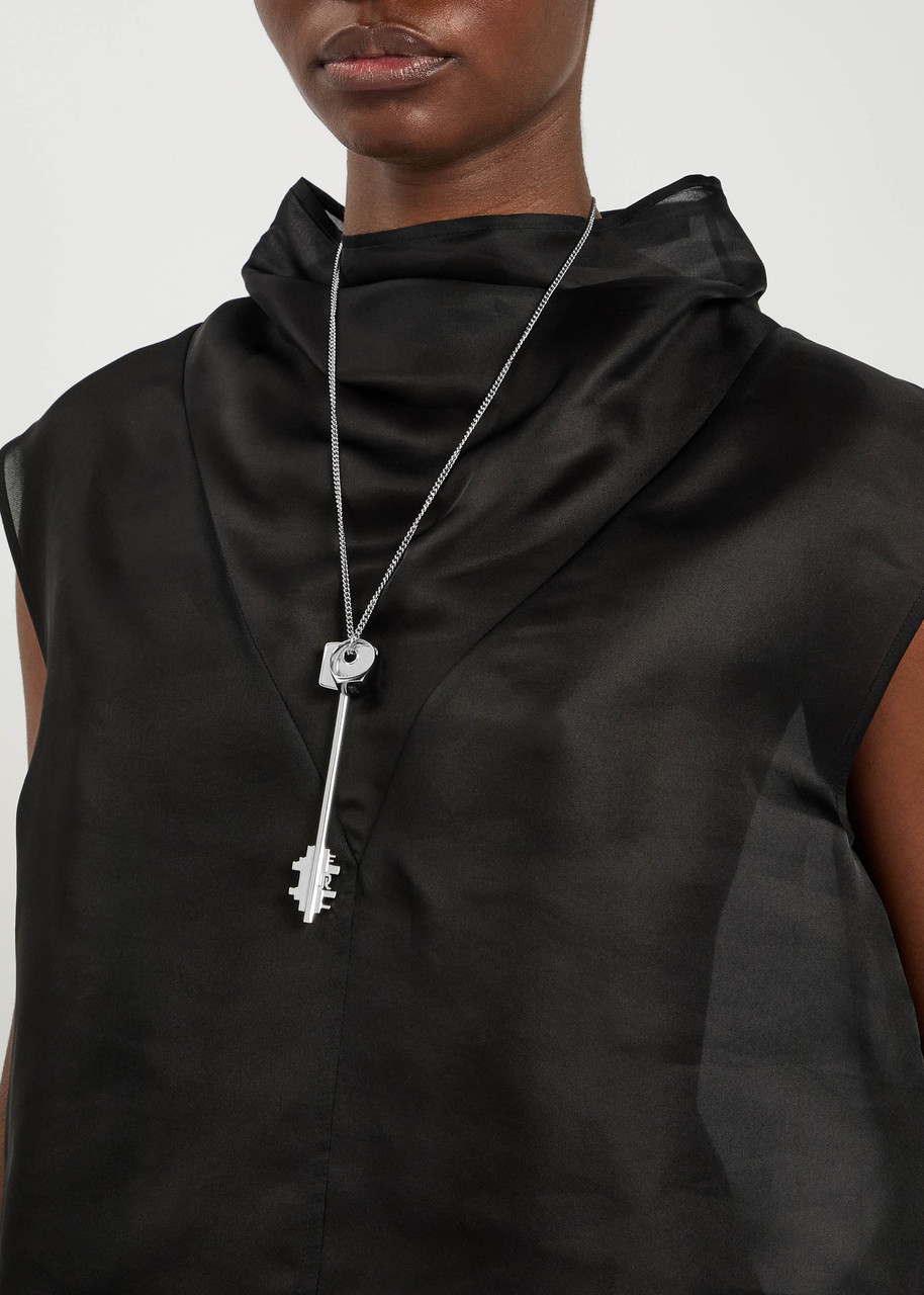Rabanne Key Necklace In Gray