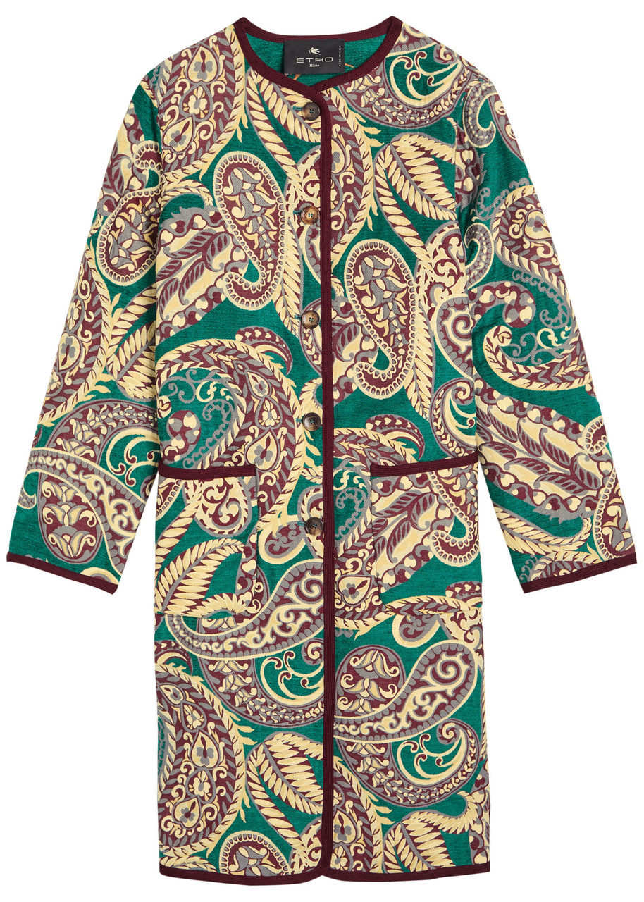 Etro Reversible Jacquard Jacket In Green
