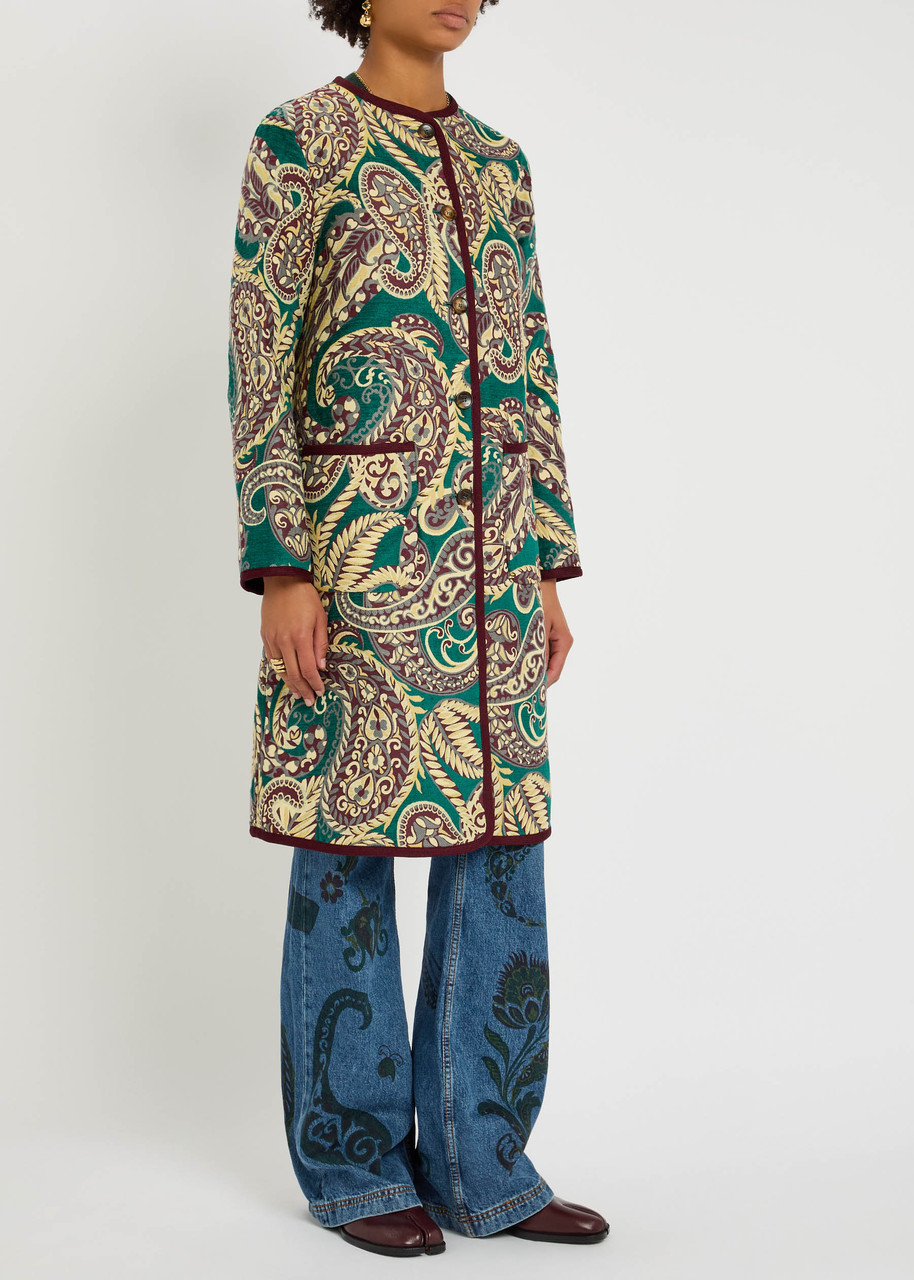 Etro Reversible Jacquard Jacket In Green
