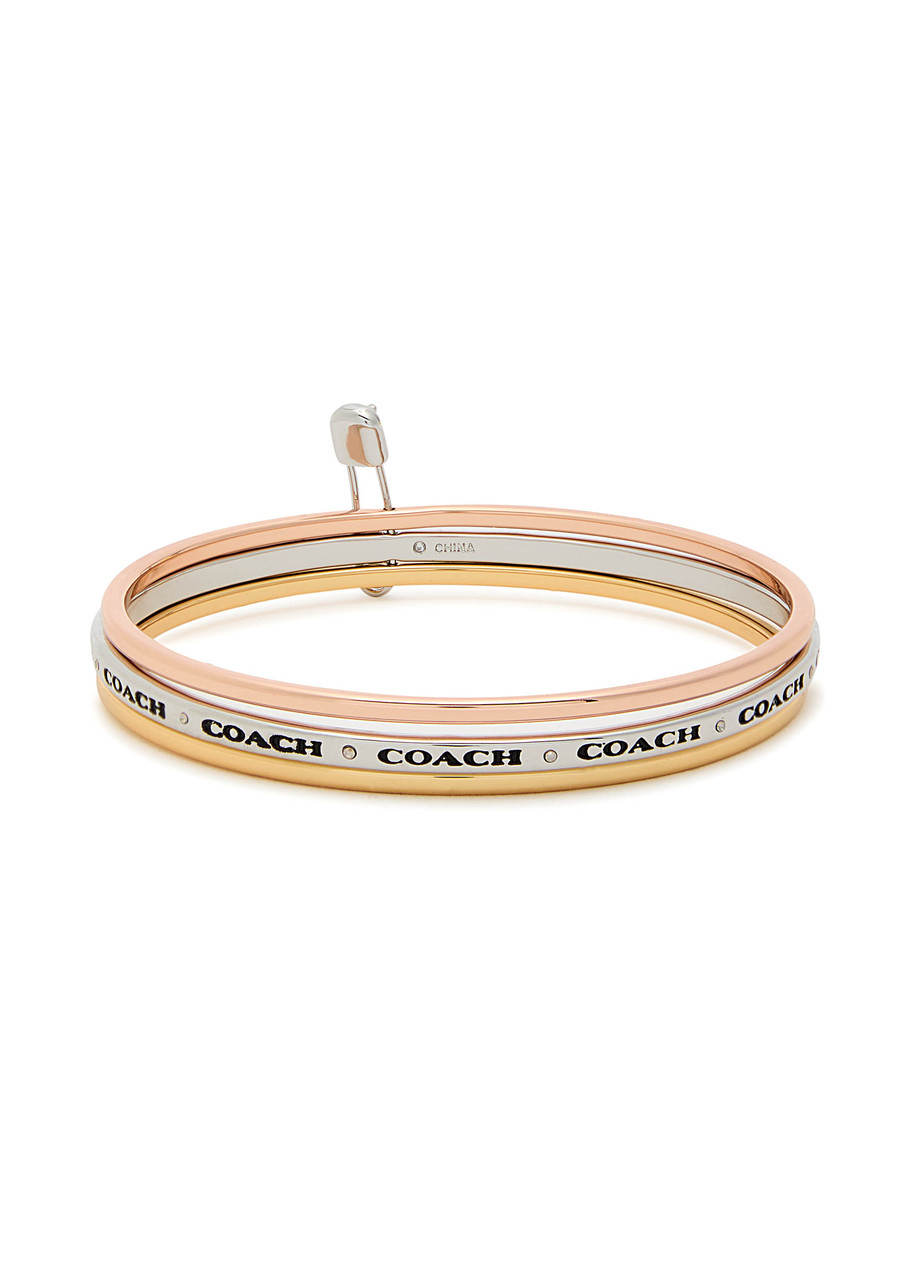 Coach Layered Tri-tone Bangle - Gold - One Size 