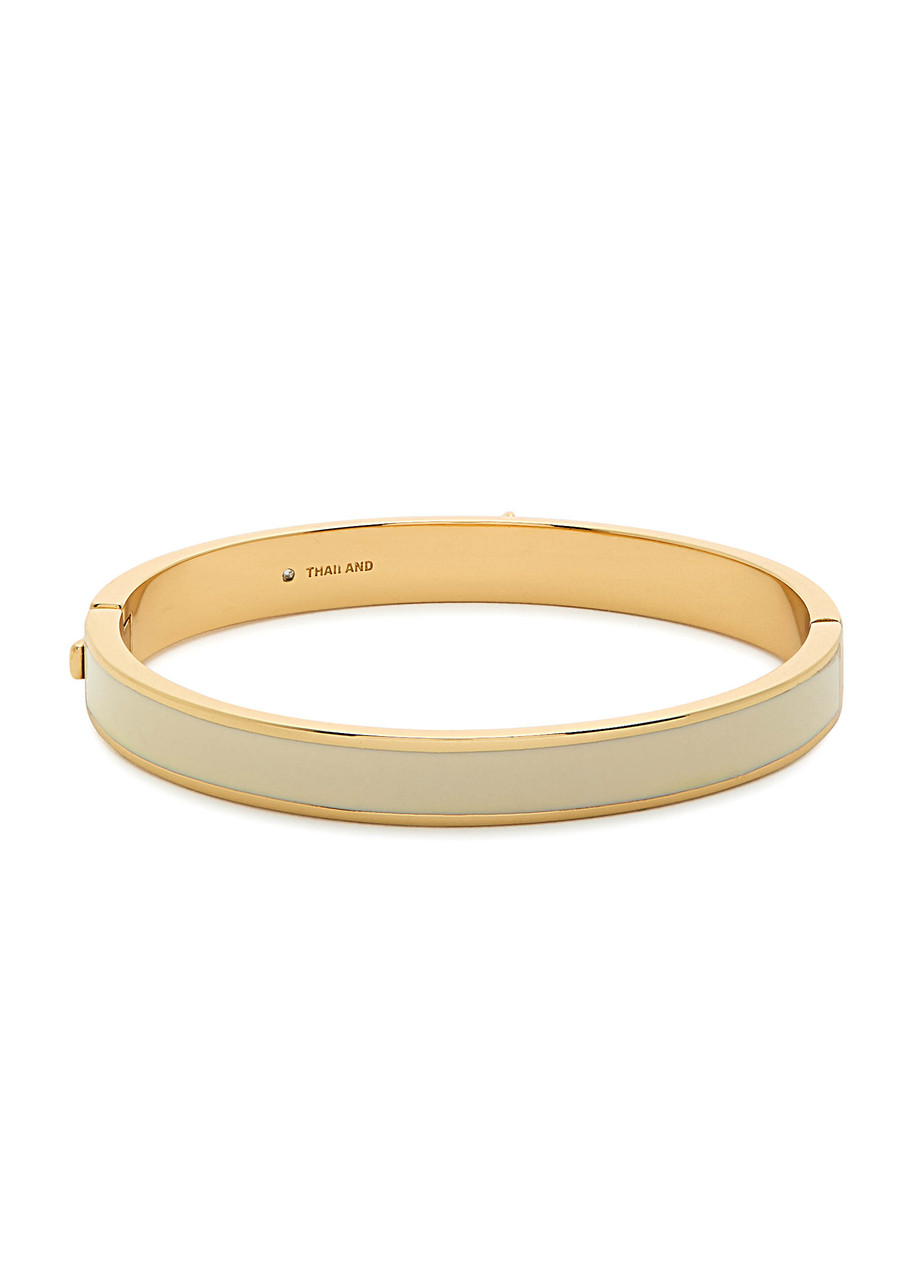Coach Enamelled Bangle In White