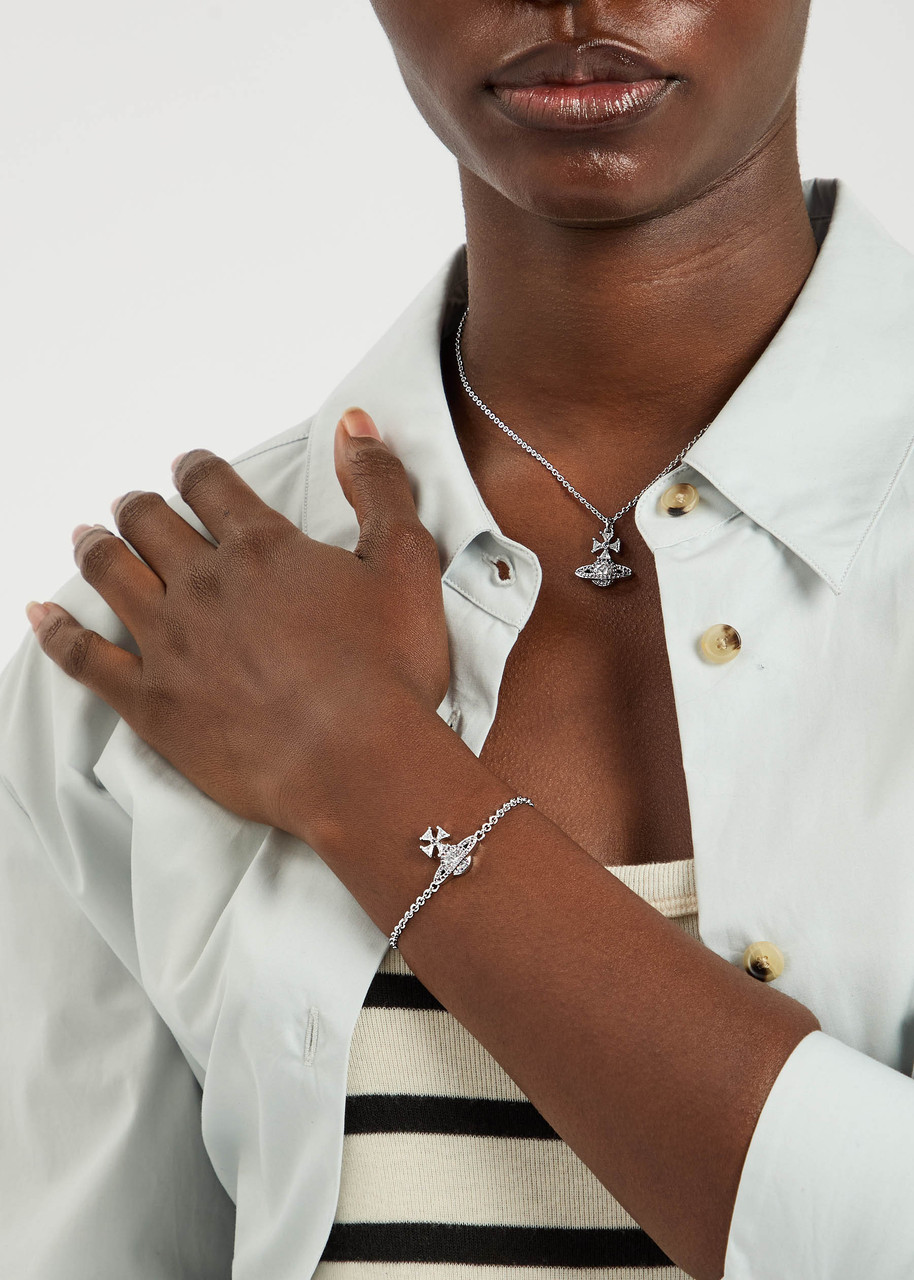 Vivienne Westwood Mila Orb Pavé Bracelet In Silver
