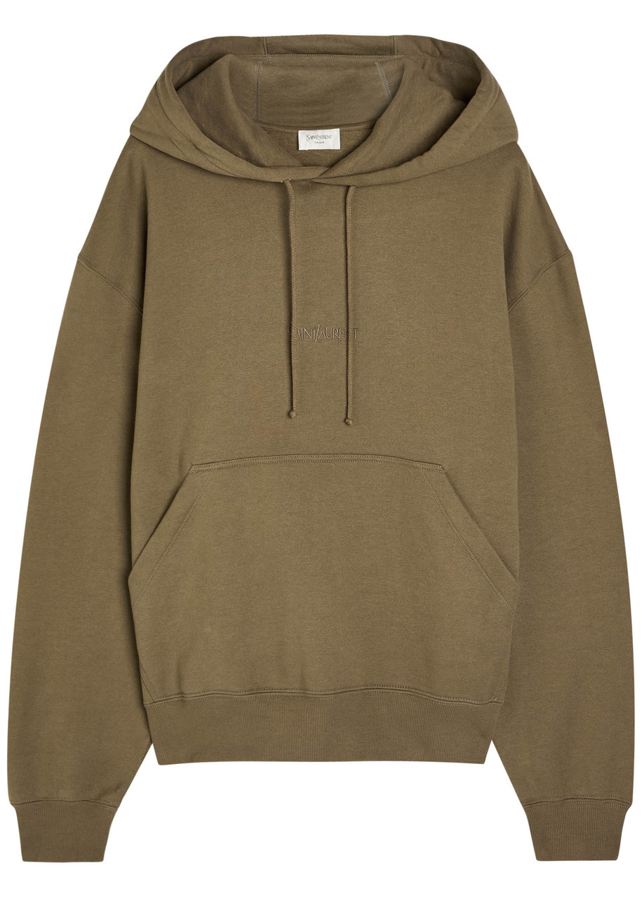 Saint Laurent Hoodie With Logo In Green