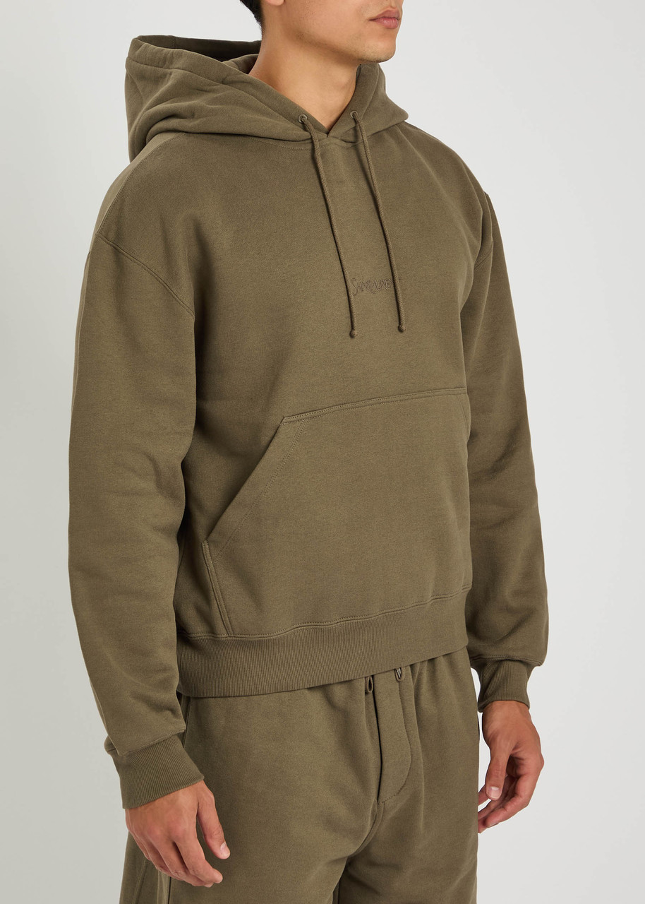 Saint Laurent Hoodie With Logo In Green