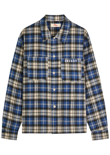 CHERRY LOS ANGELES Logo-embroidered checked flannel shirt | Harvey
