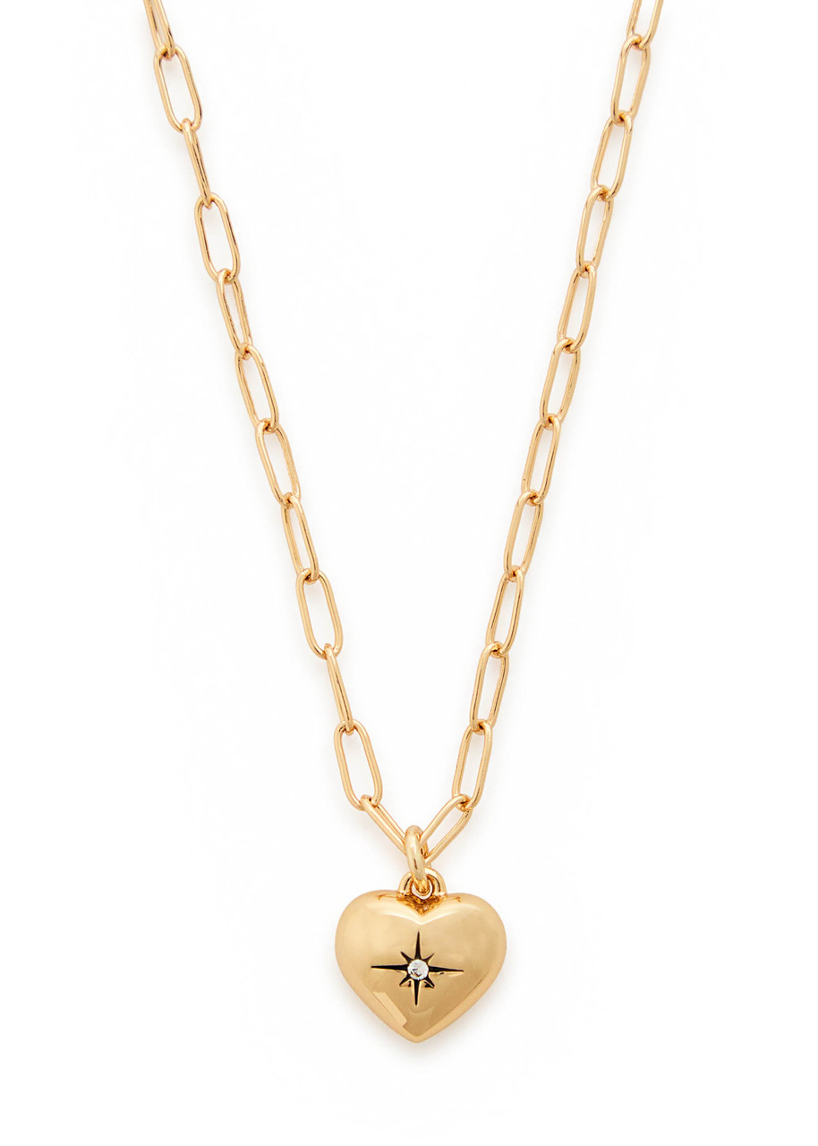 Coach Heart Necklace In Gold