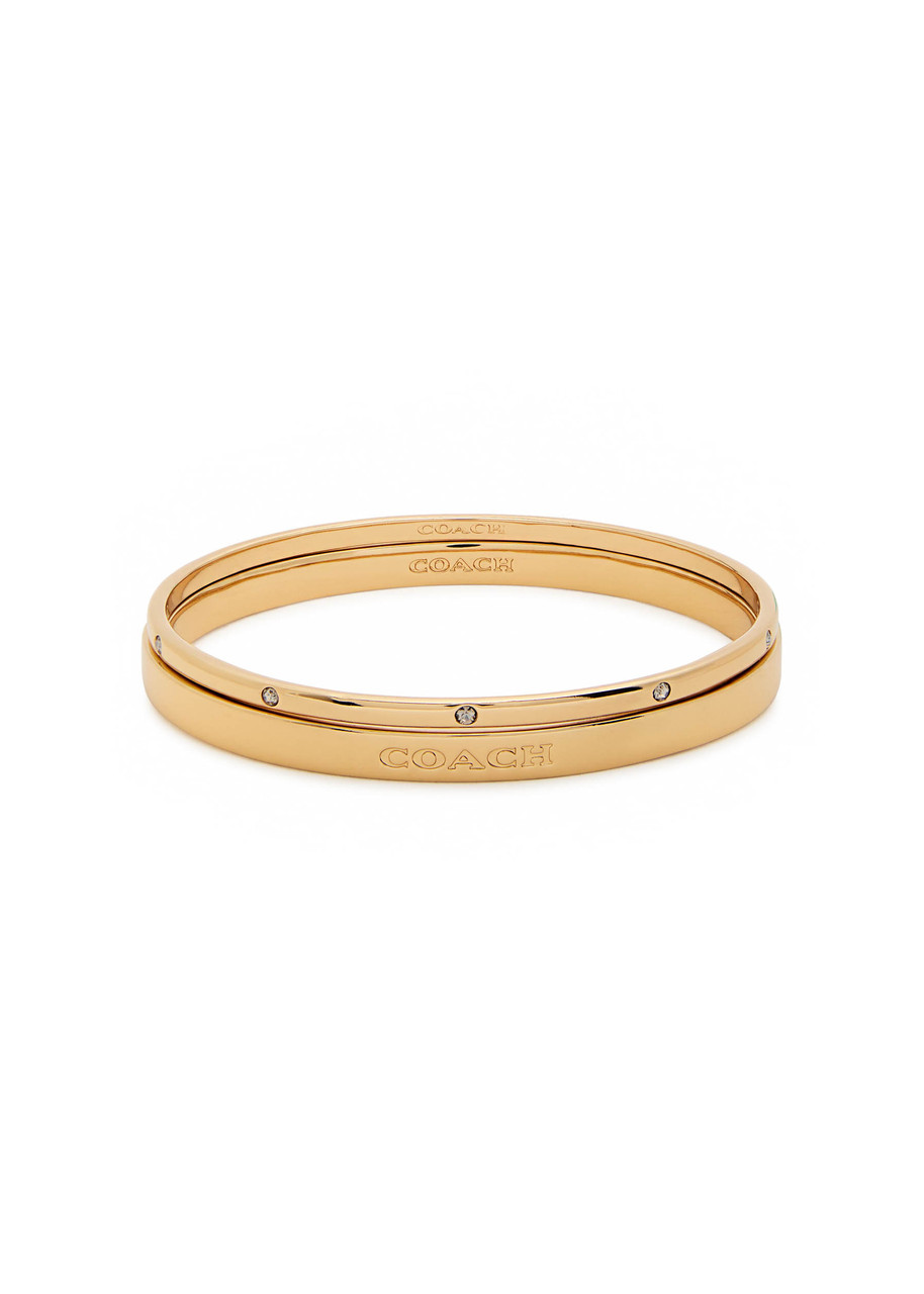 Coach Logo Bangle In Gold