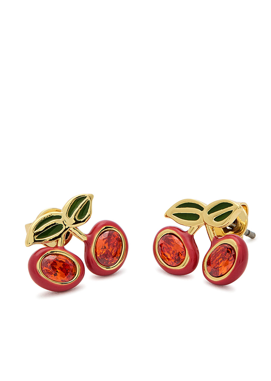 Coach Cherry Enamelled Stud Earrings In Multi