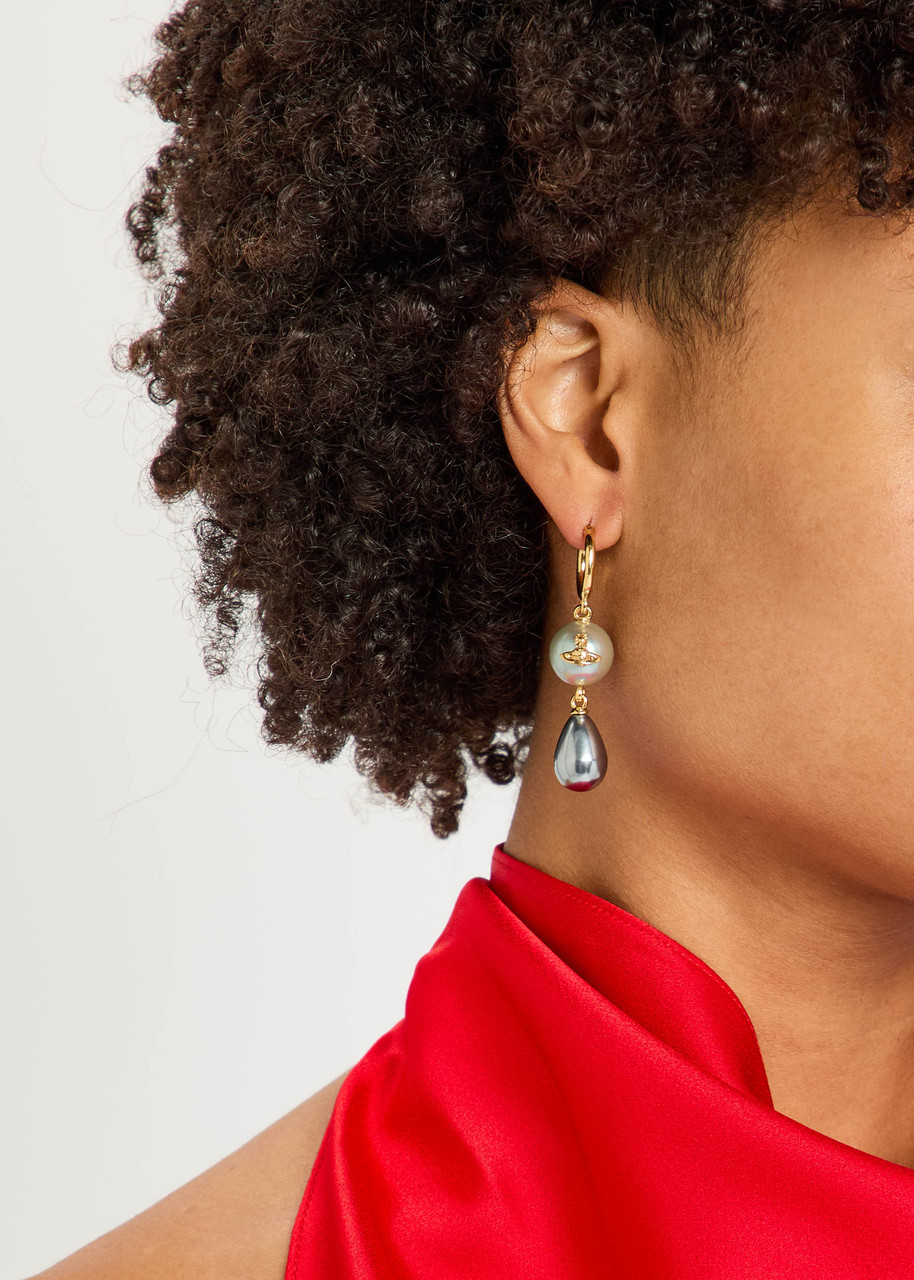 Vivienne Westwood Martha Two-tone Drop Earrings In Gold