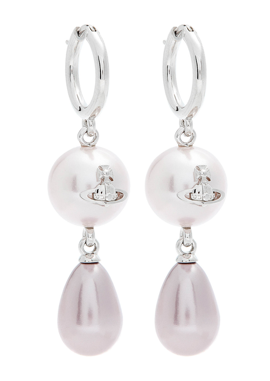 Vivienne Westwood Martha Faux Pearl-embellished Drop Earrings In Silver