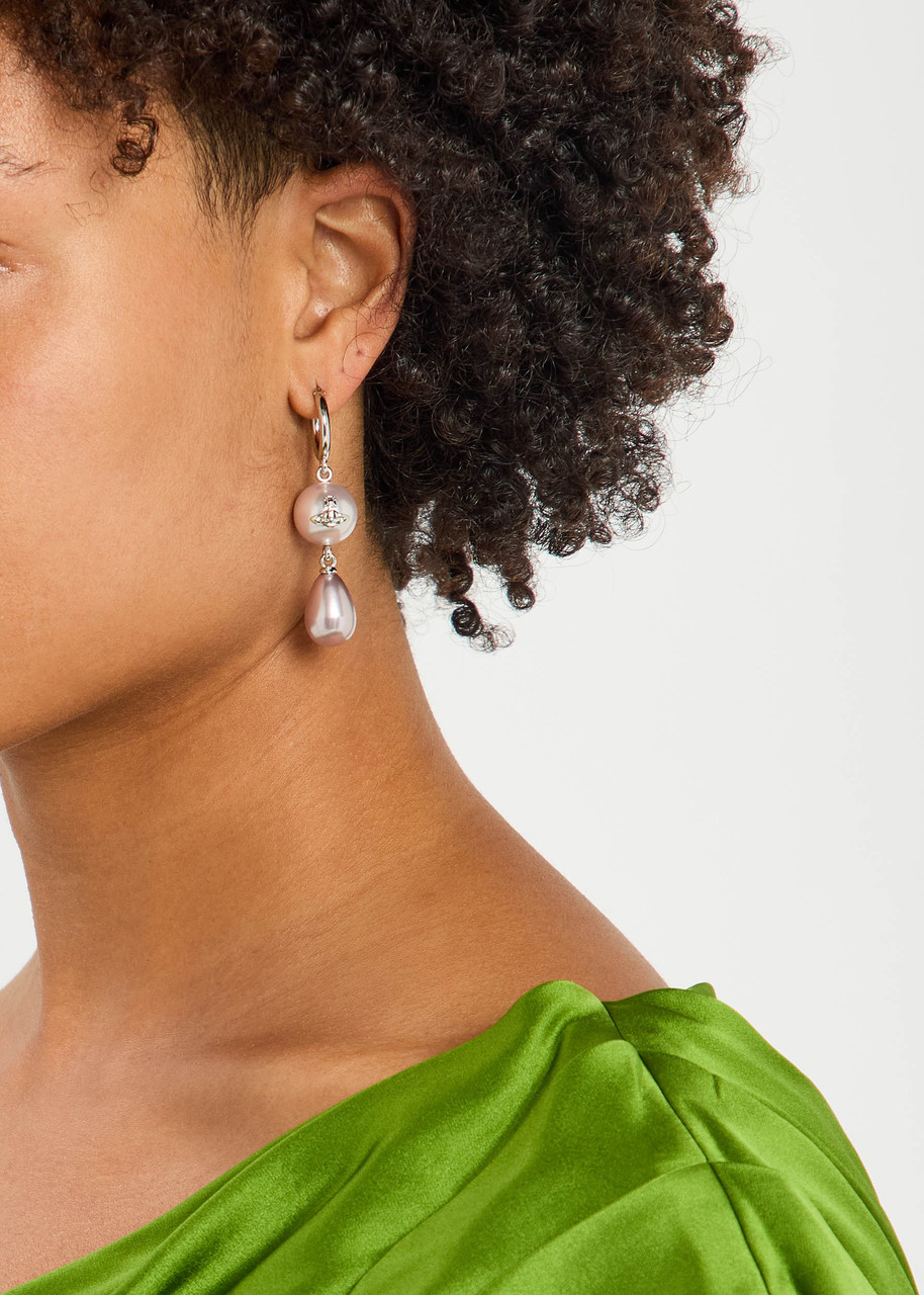 Vivienne Westwood Martha Faux Pearl-embellished Drop Earrings In Silver