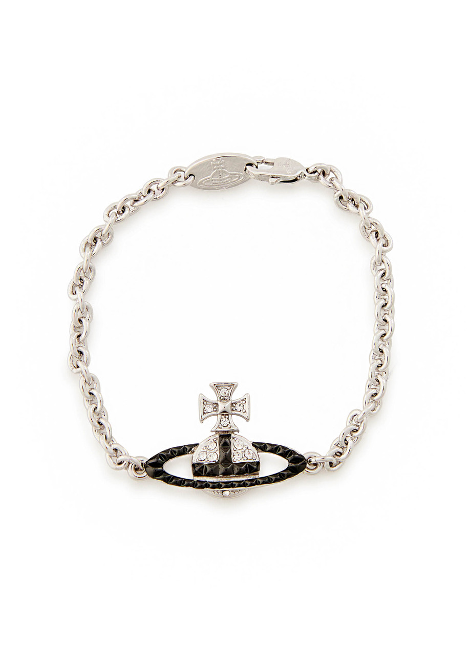 Vivienne Westwood Mayfair Bas Relief Orb Rhodium-plated Bracelet In Silver