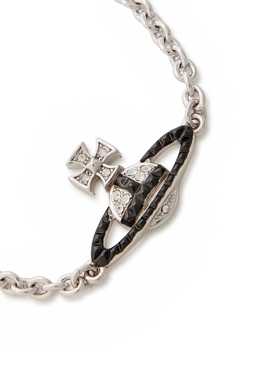 Vivienne Westwood Mayfair Bas Relief Orb Rhodium-plated Bracelet In Silver