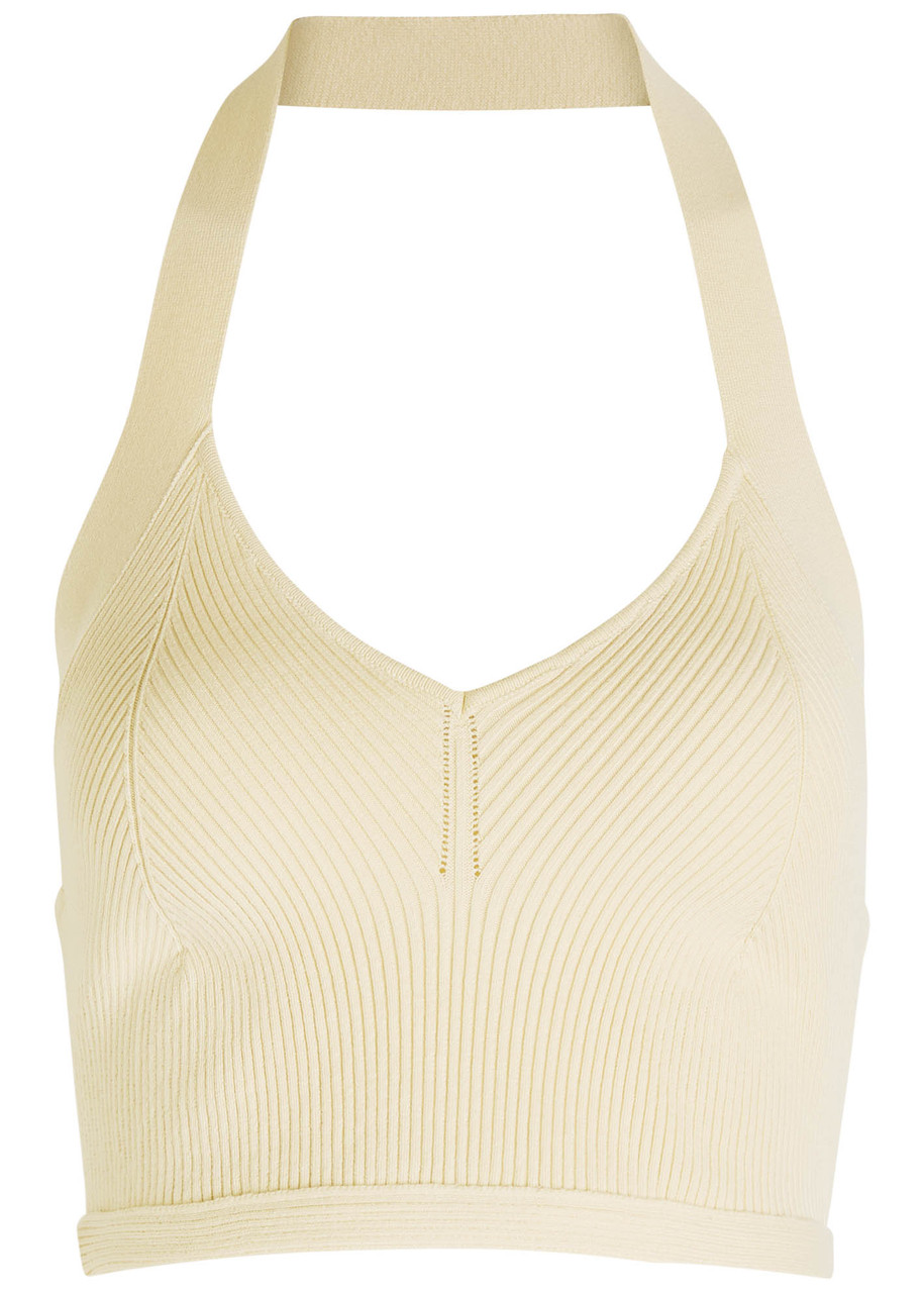 Wardrobe.nyc Ribbed Knit Crop Top In White