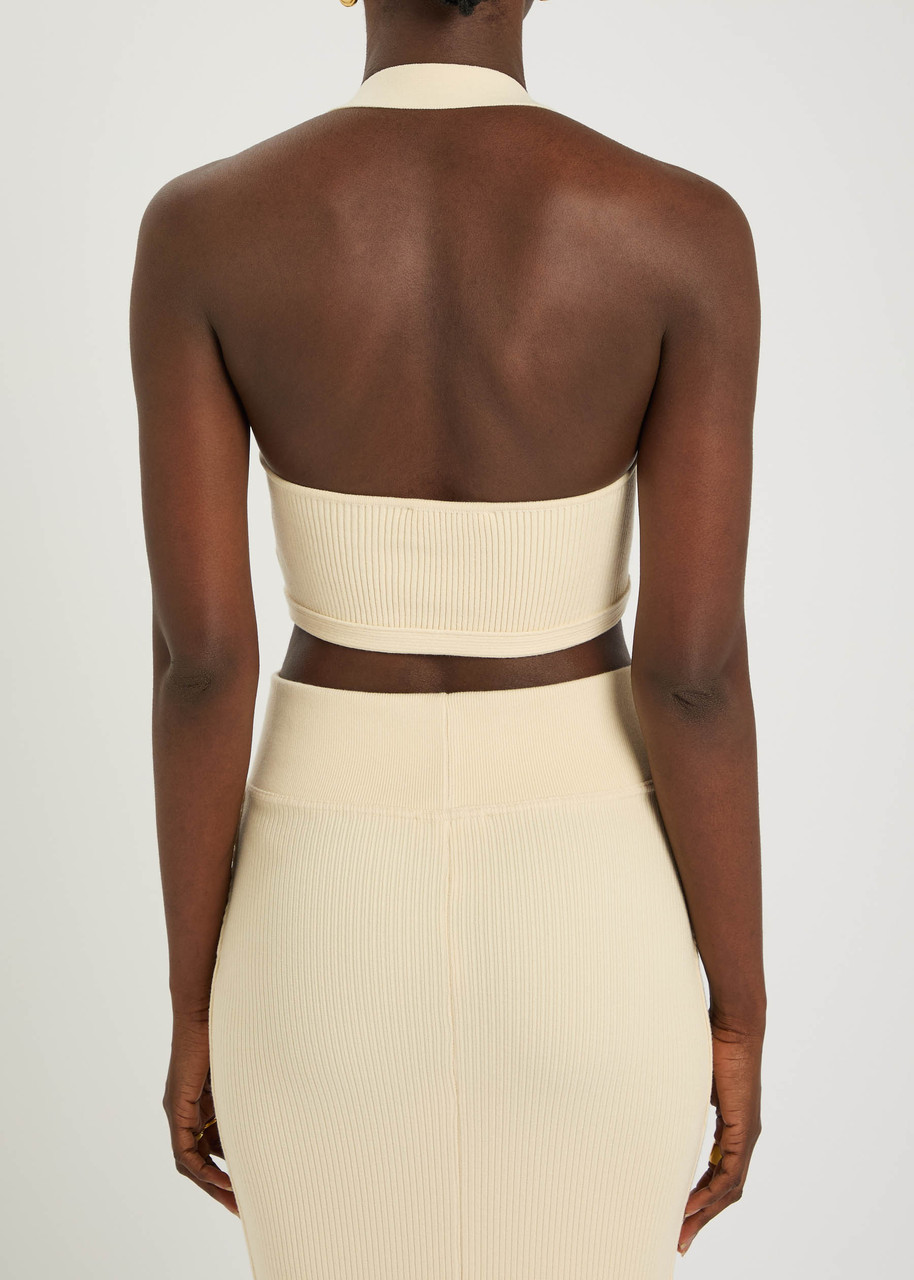 Wardrobe.nyc Ribbed Knit Crop Top In White