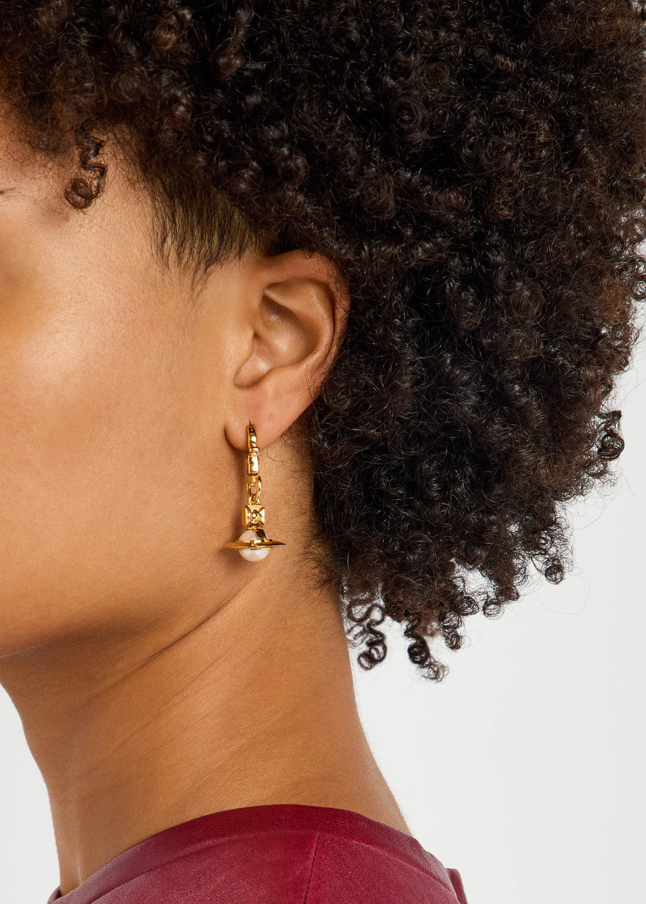 Vivienne Westwood Claude Small Mismatched Drop Earrings In Gold