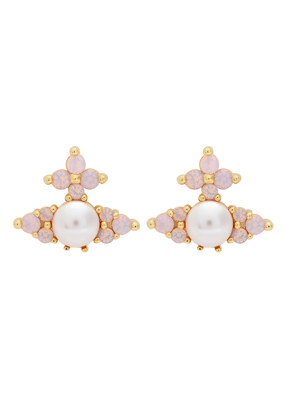 Vivienne Westwood Feodora Orb Crystal-embellished Stud Earrings In Gold