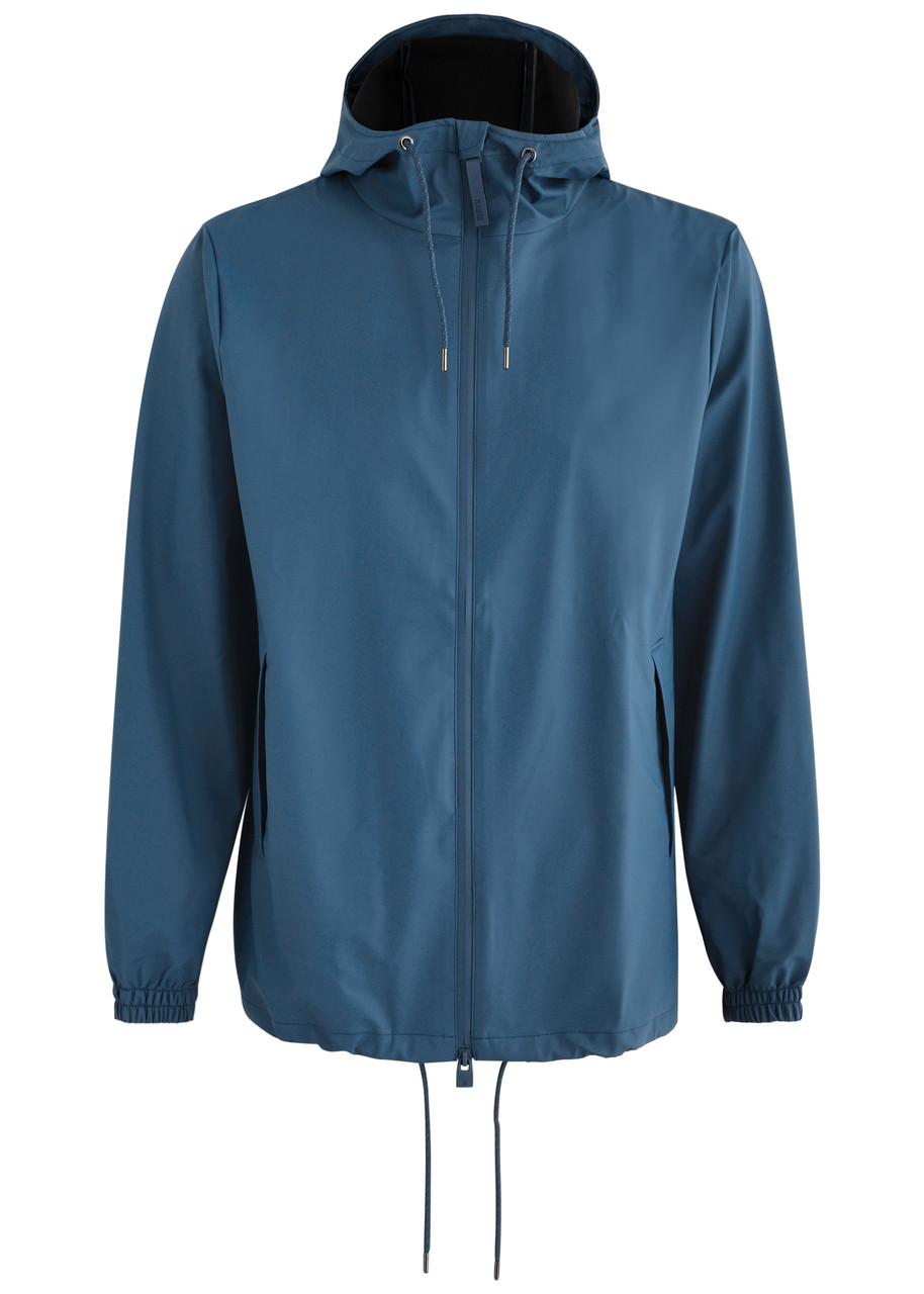 Rains Storm Breaker Hooded Rubberised Jacket - Blue - M