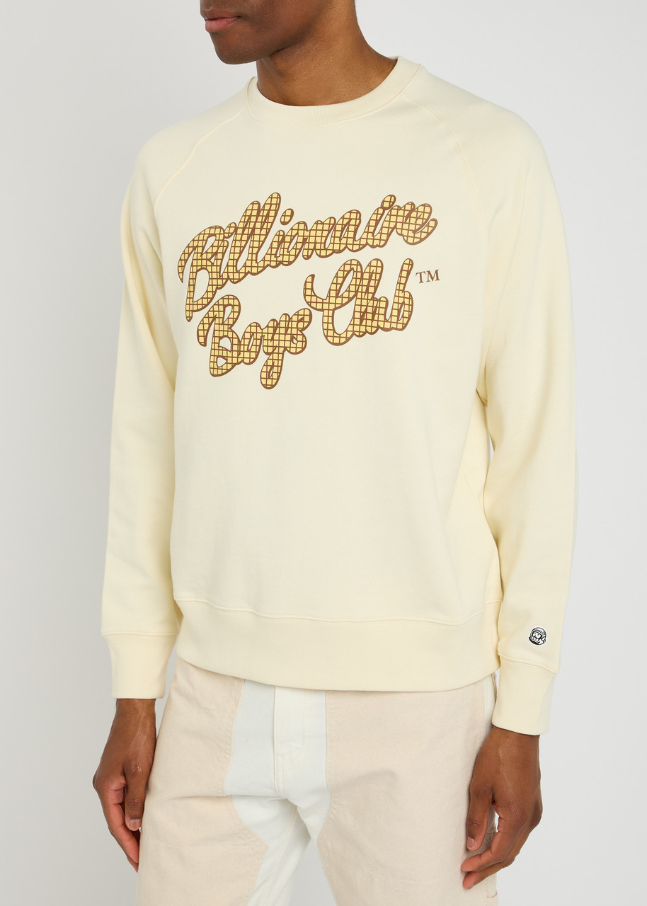 Billionaire Boys Club Mens Ecru Script Logo Crewneck Cotton-jersey Sweatshirt In Neutral
