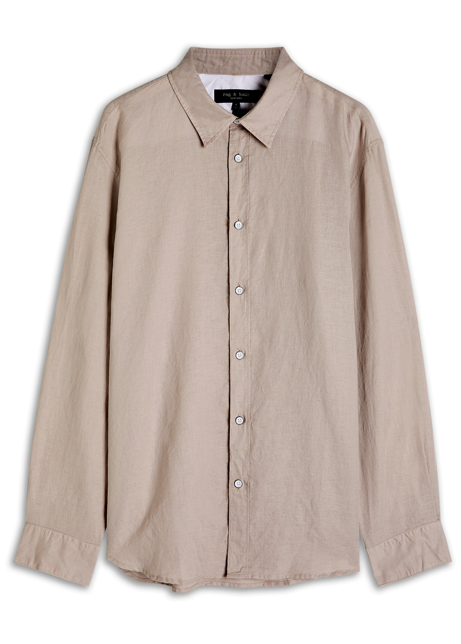 Rag & Bone Finch Linen-blend Shirt In White