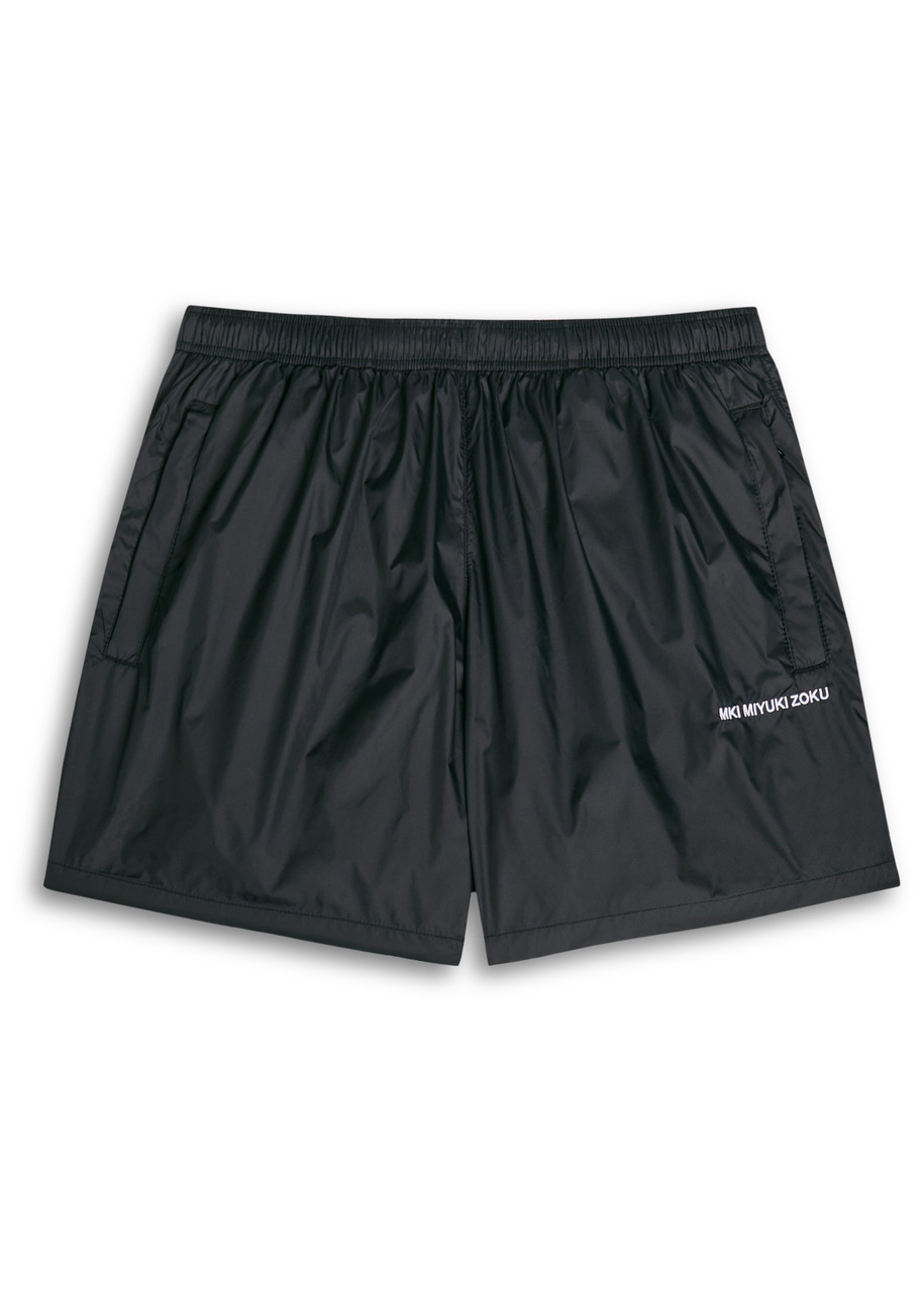Mki Miyuki Zoku Logo-embroidered Shell Swim Shorts In Black