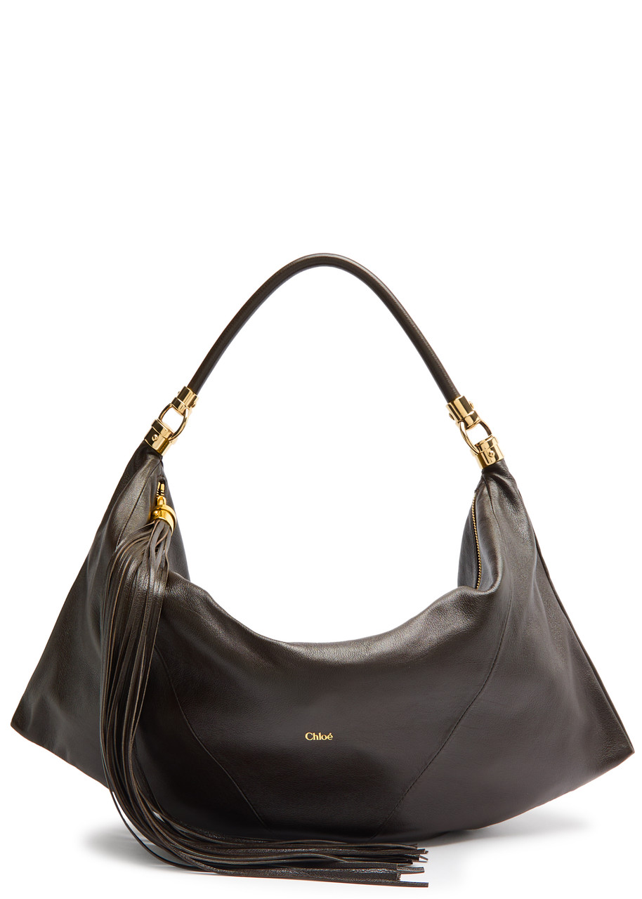 Chloé Chloe Foulard Grained Leather Shoulder Bag In Brown