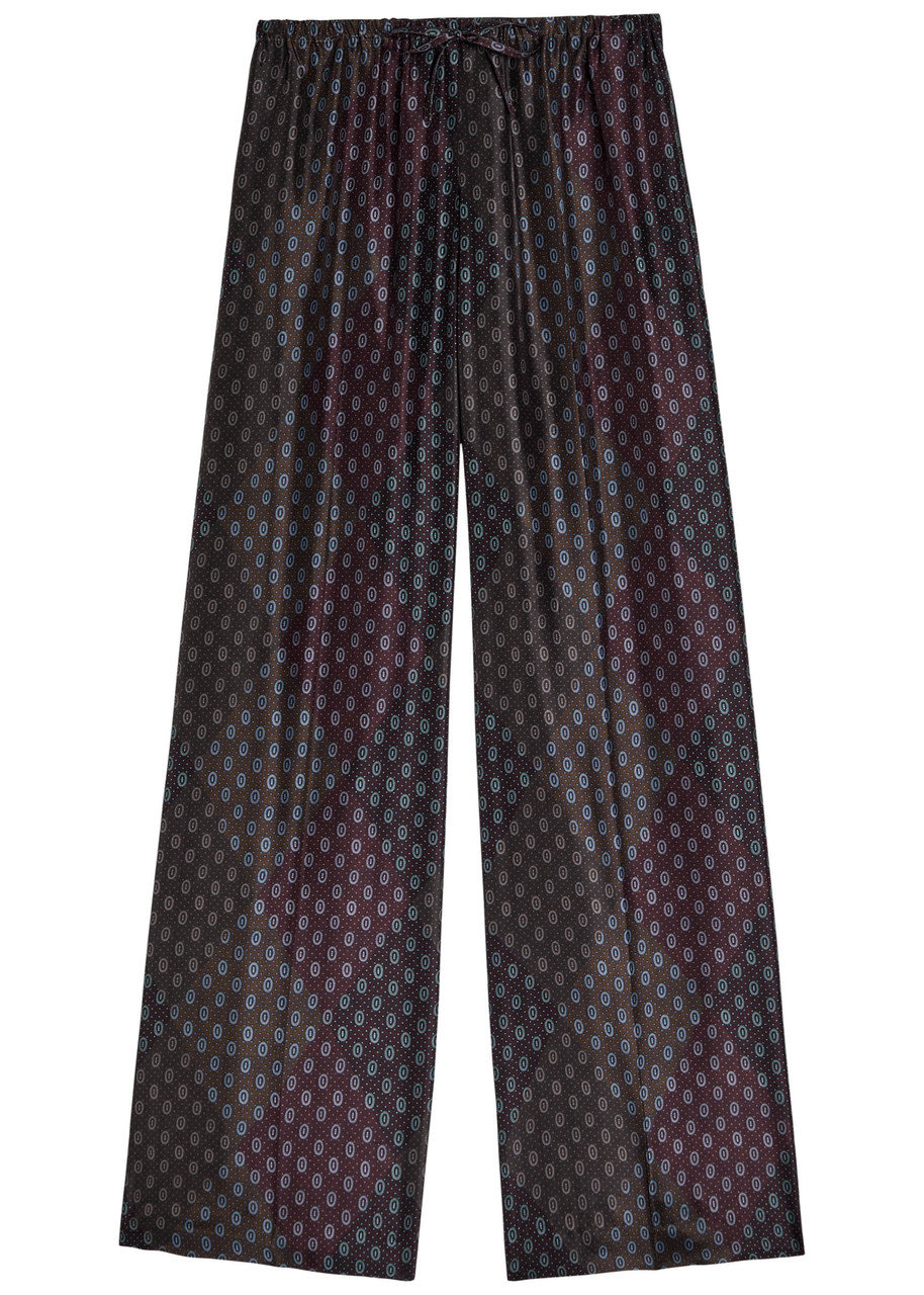Dries Van Noten Puvis Patterned Silk Trousers - Burgundy - 42 (UK14 / L)