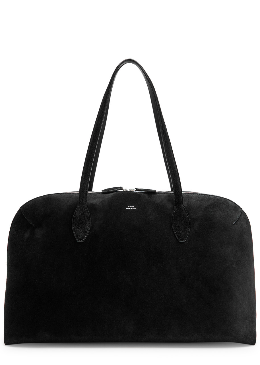 Totême Day Suede Tote Bag In Black