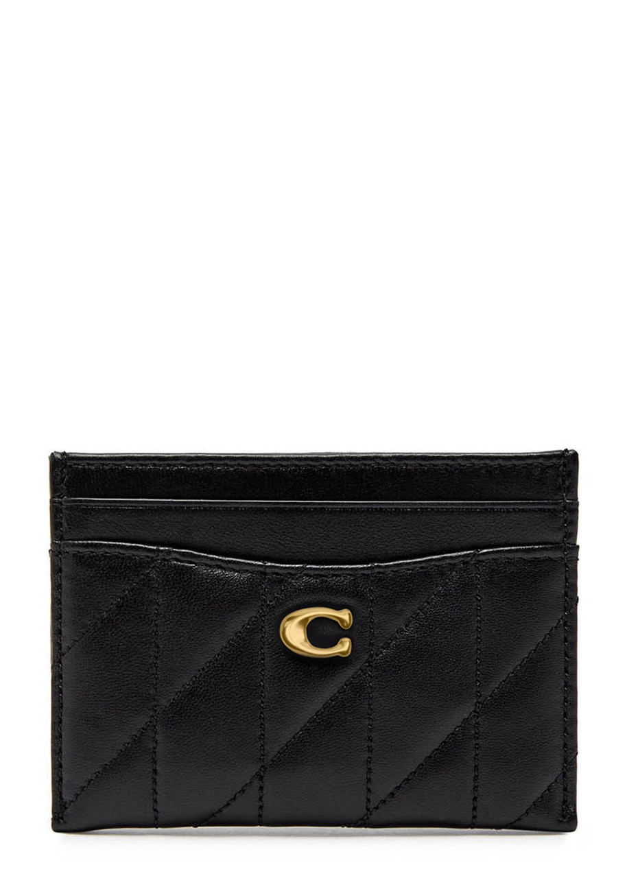 Coach Pillow Quilted Leather Card Holder - Black - One Size