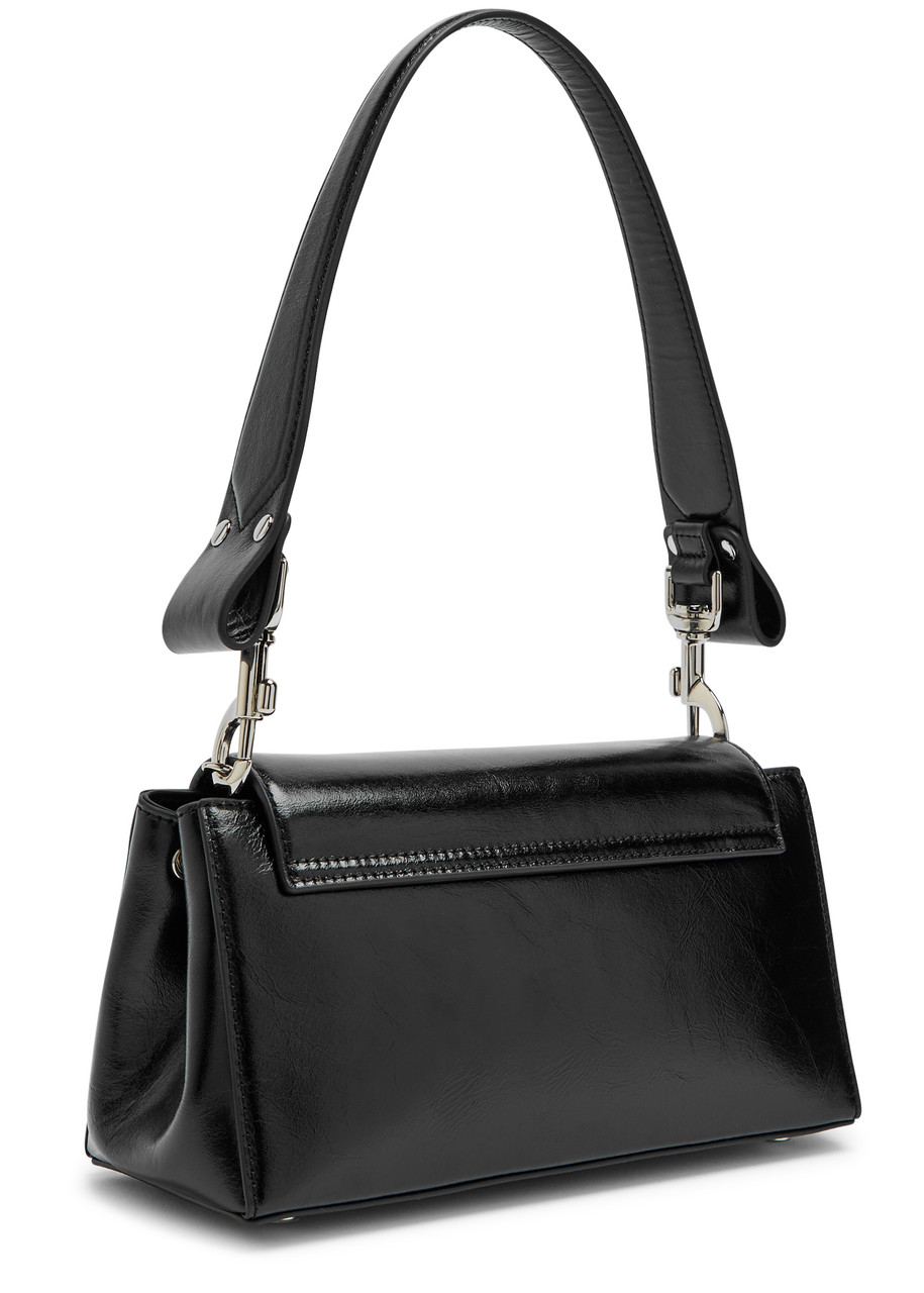 Vivienne Westwood Hazel Medium Glossed Leather Shoulder Bag In Black