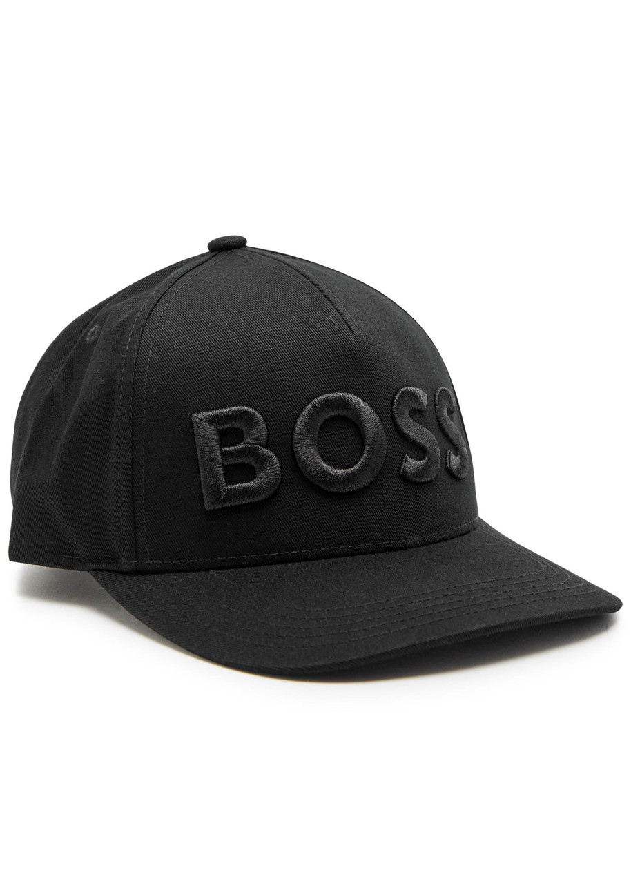 Hugo Boss Boss Logo-embroidered Twill Cap In Black