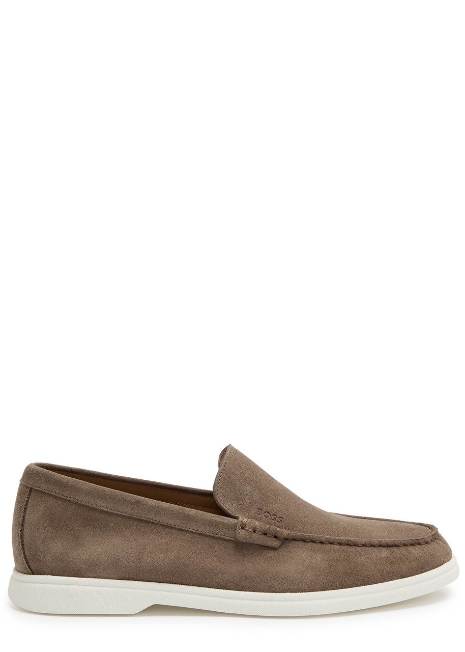 Hugo Boss Boss Sienne Suede Loafers In Brown