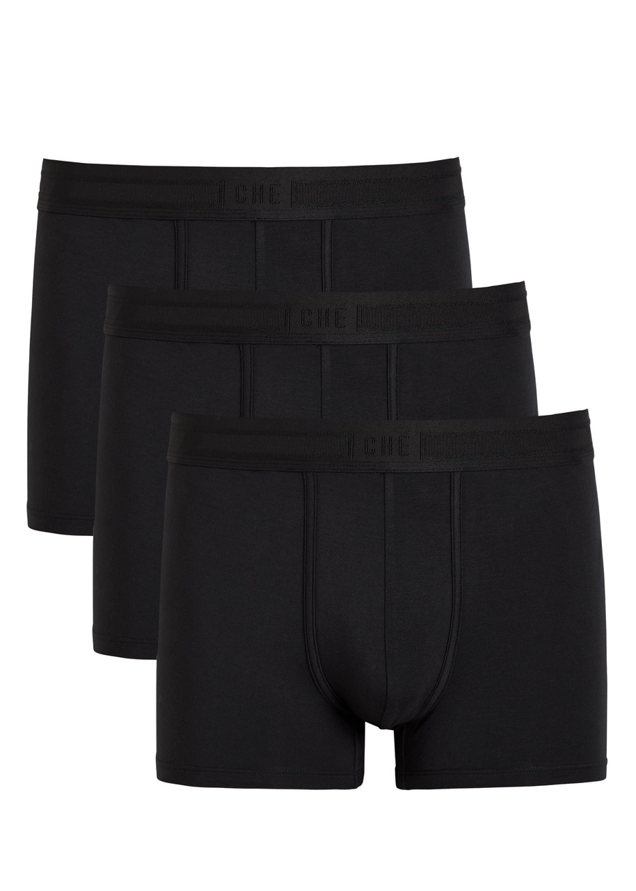 Che Logo-jacquard Stretch-jersey Trunks - set of Three - Black - XL