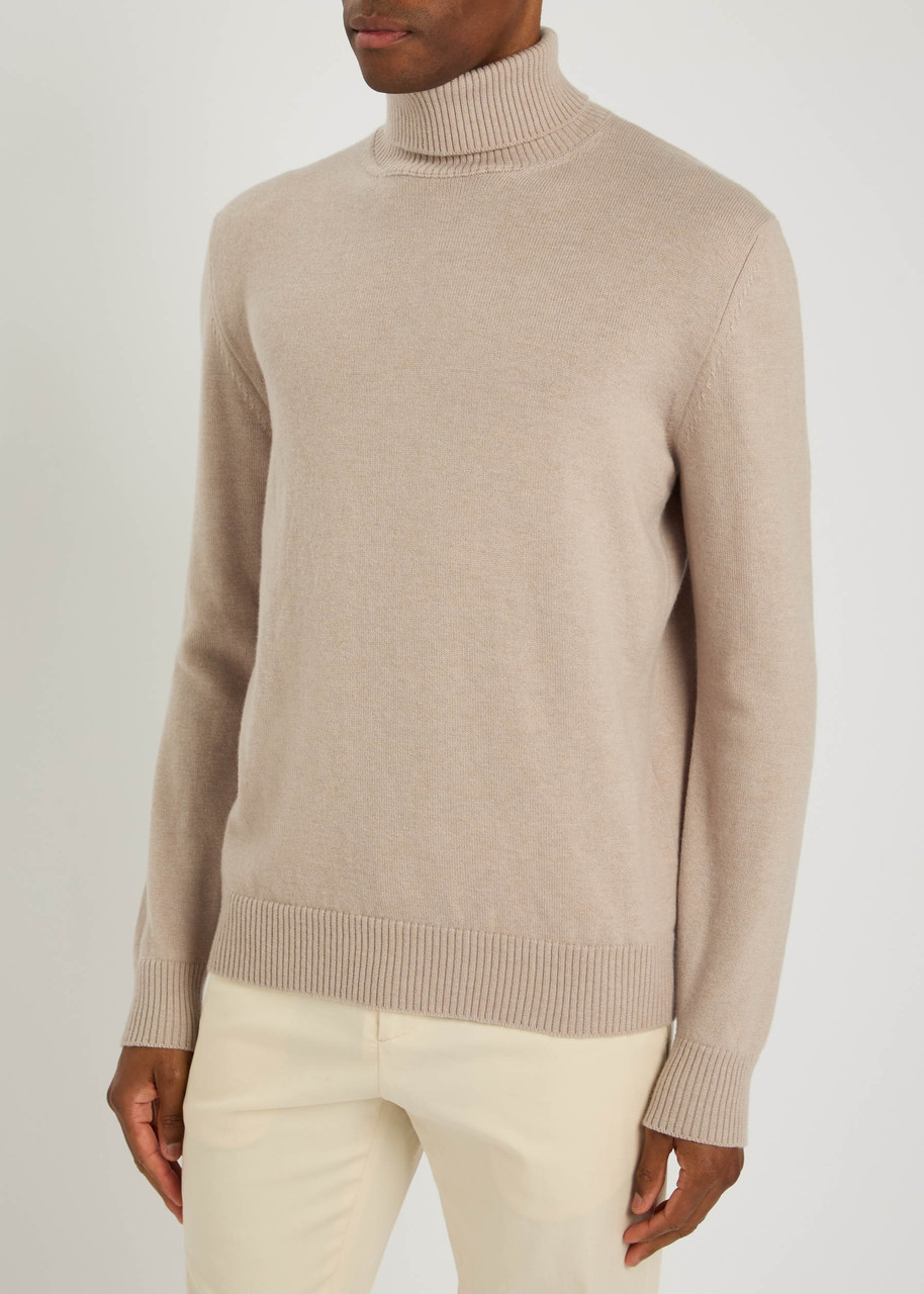 Lardini Virgin Wool Rollneck Sweater In Neutral