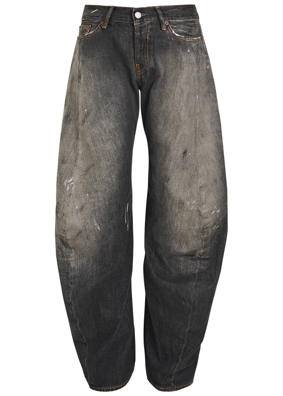 Acne Studios 2006f Distressed Wide-leg Jeans In Black