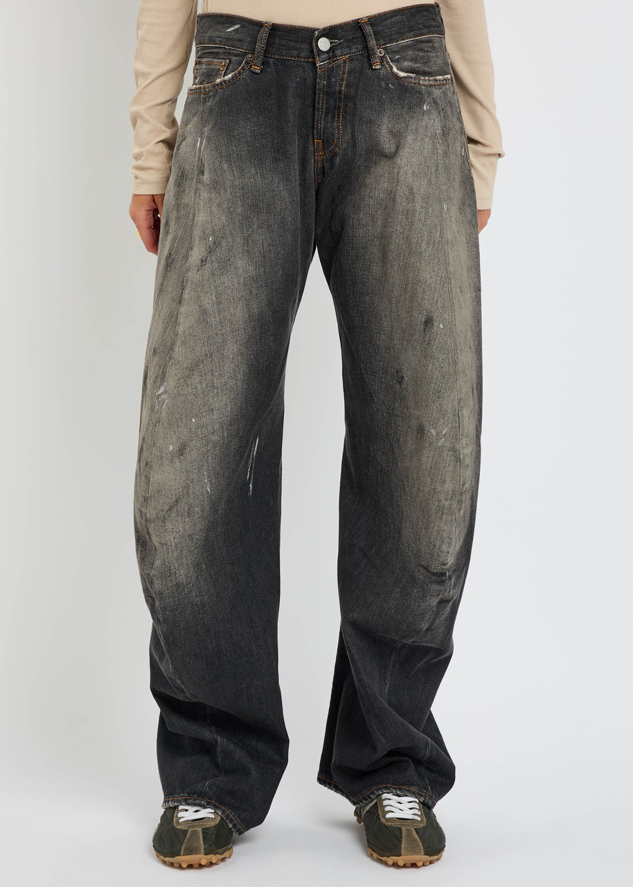 Acne Studios 2006f Distressed Wide-leg Jeans In Black