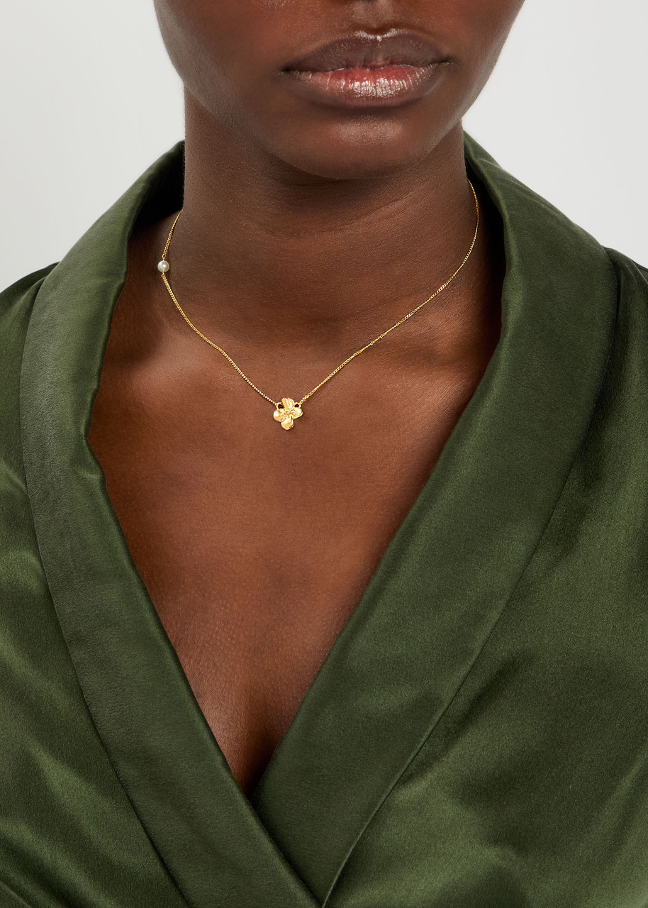 Completedworks Pearl And 18kt Gold-plated Pendant Necklace In Gold