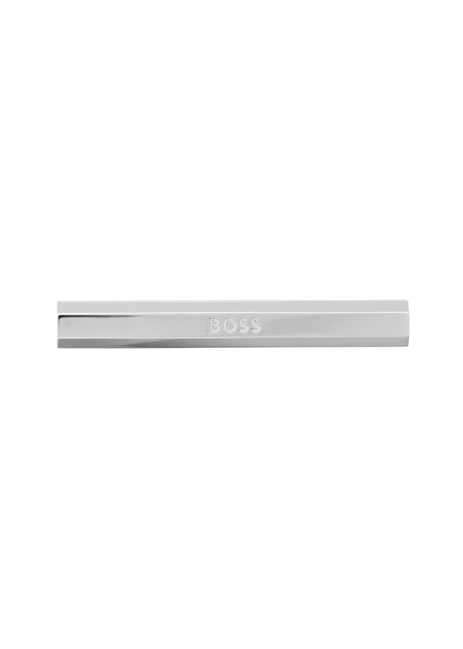 Hugo Boss Boss Logo-engraved Tie Clip In Silver