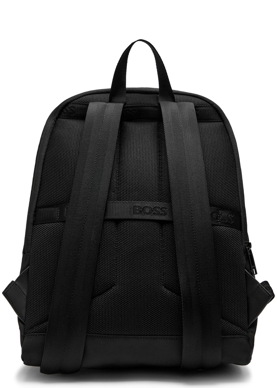 Hugo Boss Boss Logo Woven Shell Backpack In Black