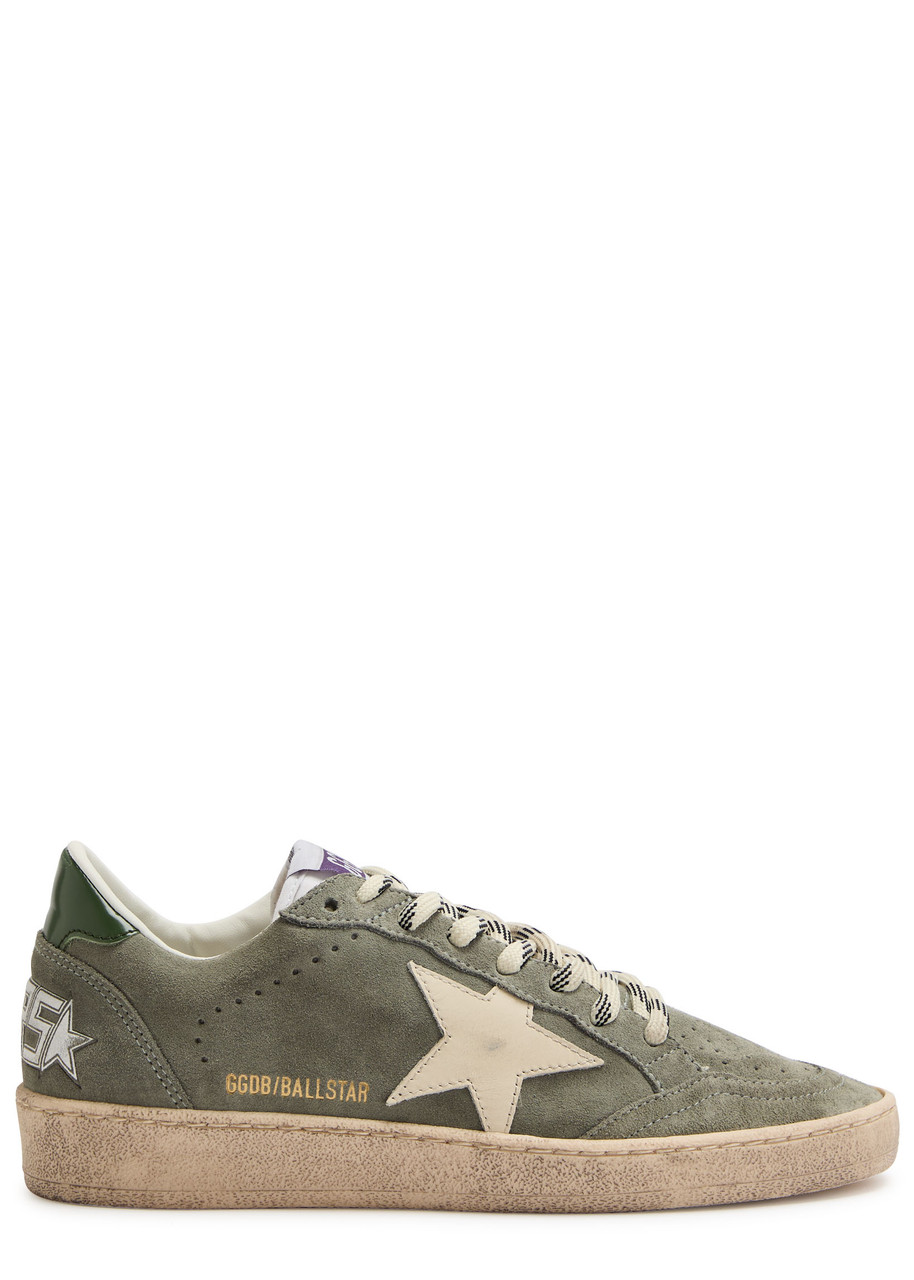 Golden Goose Ball Star Distressed Suede Sneakers - Green - 40 (IT40 / UK7)