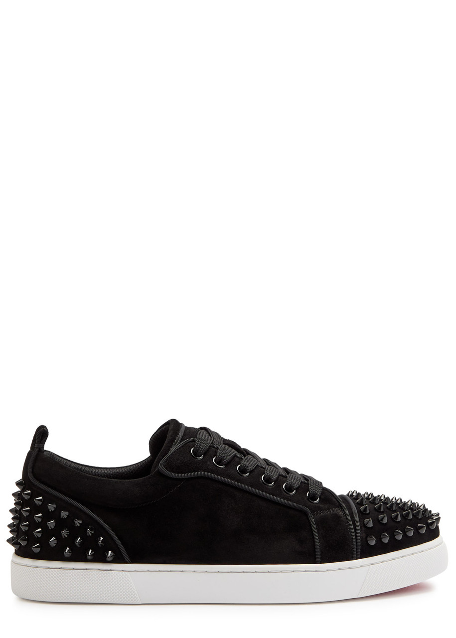 Christian Louboutin Louis Junior Spikes Leather Sneakers In Black