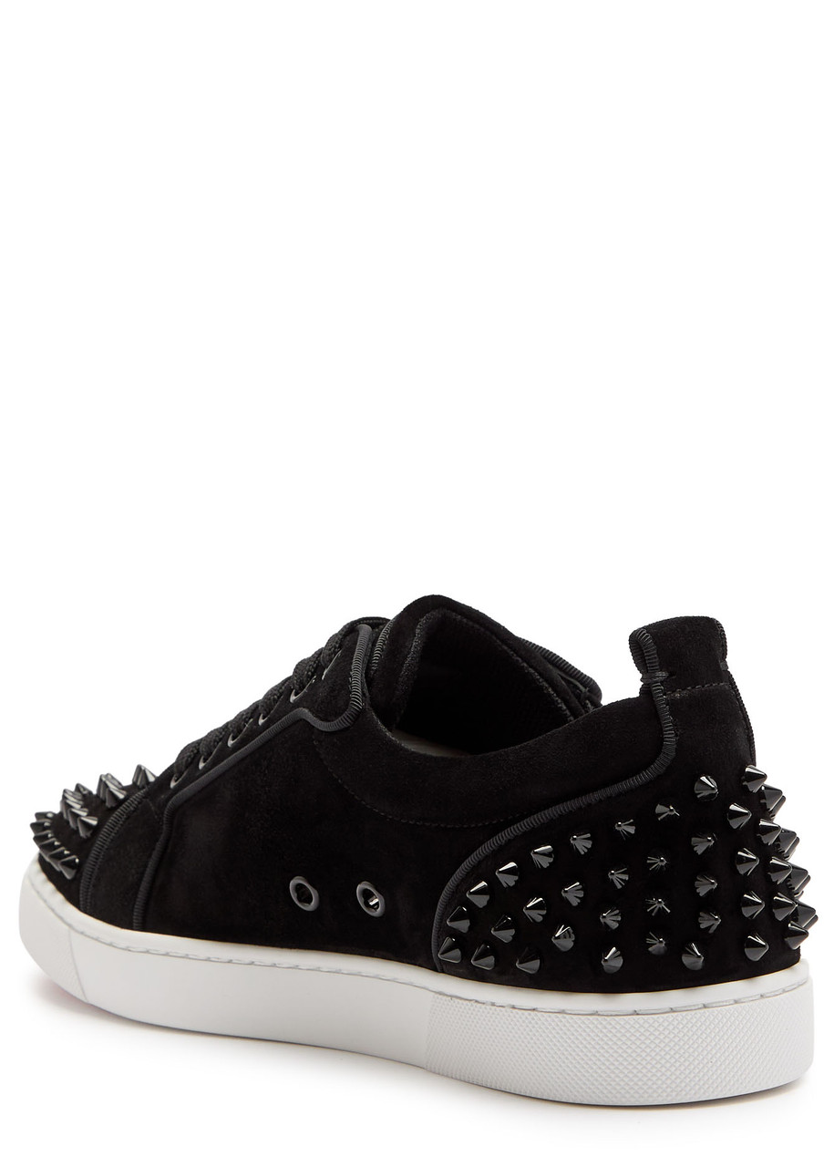 Christian Louboutin Louis Junior Spikes Leather Sneakers In Black