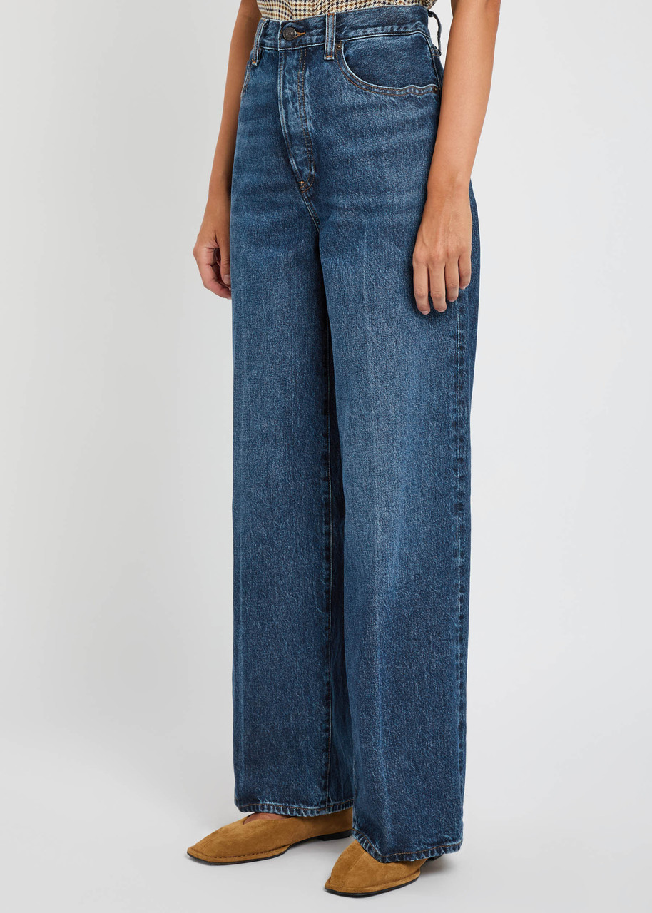 Frame The Collegiate Wide-leg Jeans In Blue