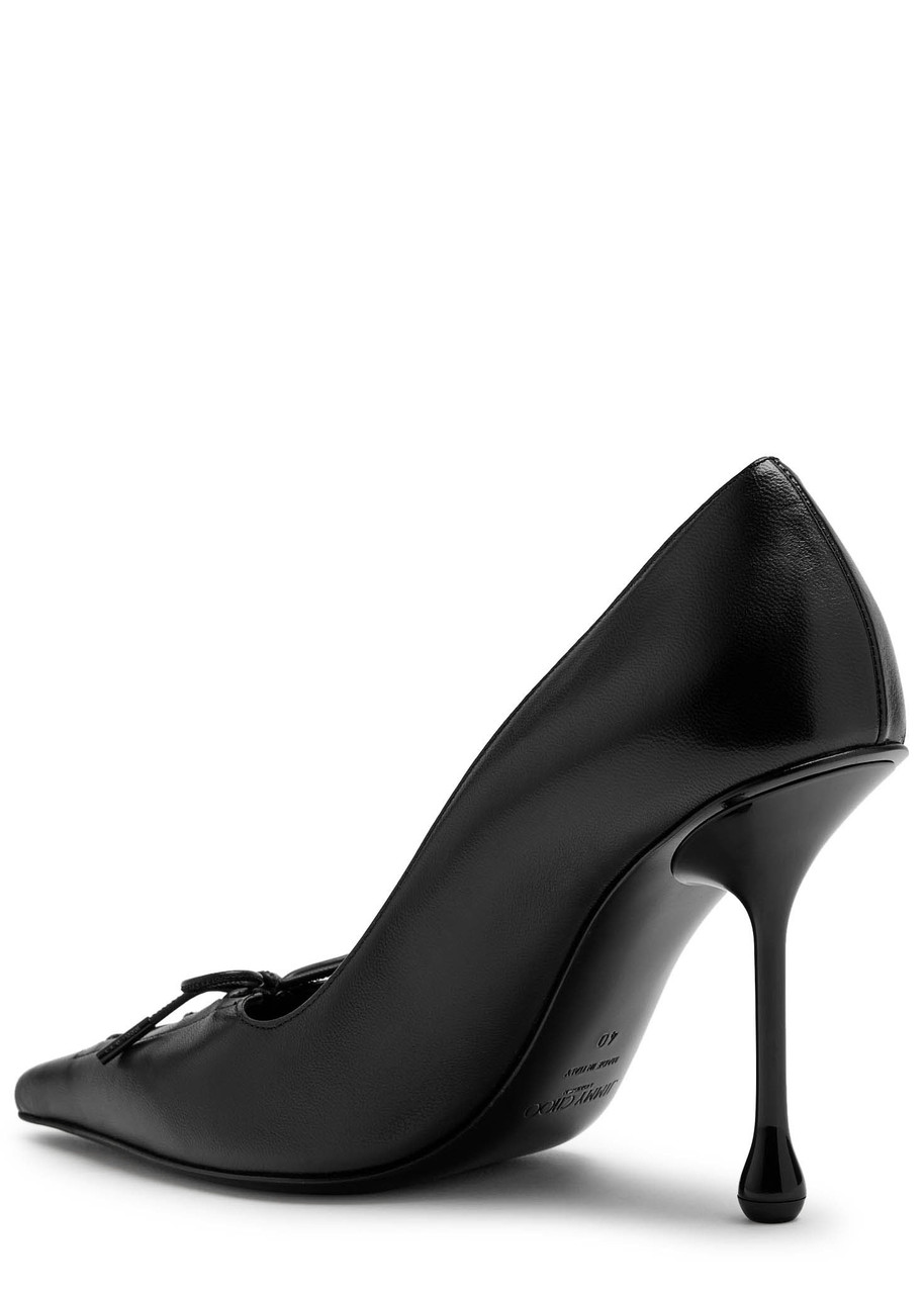Jimmy Choo Women 'scarlett' Black Pumps With High Stiletto Heel And Front Laces In Leather Woman In Black
