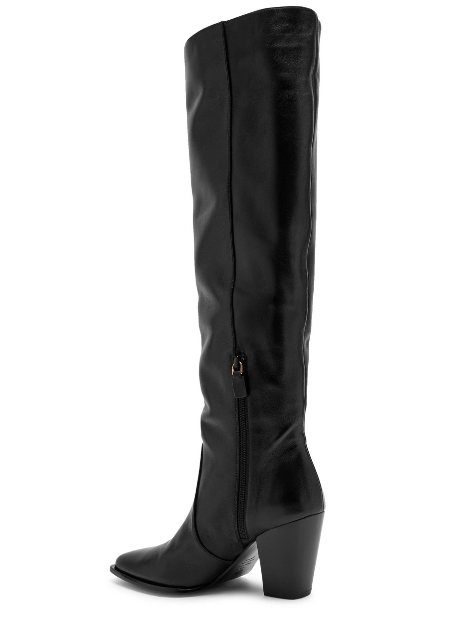 Stuart Weitzman Jolene 75 Leather Knee-high Boots In Black