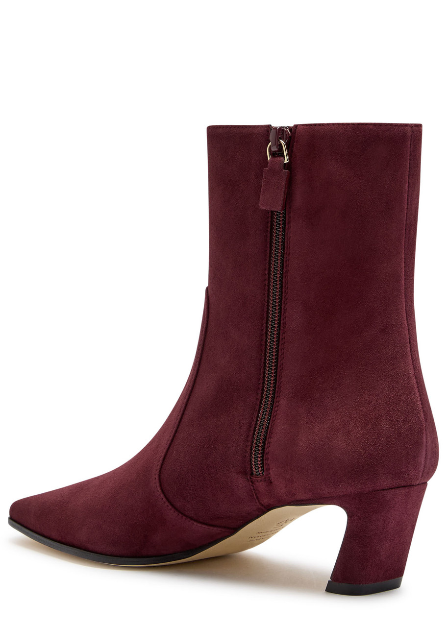 Stuart Weitzman Stassi 50 Suede Ankle Boots In Red